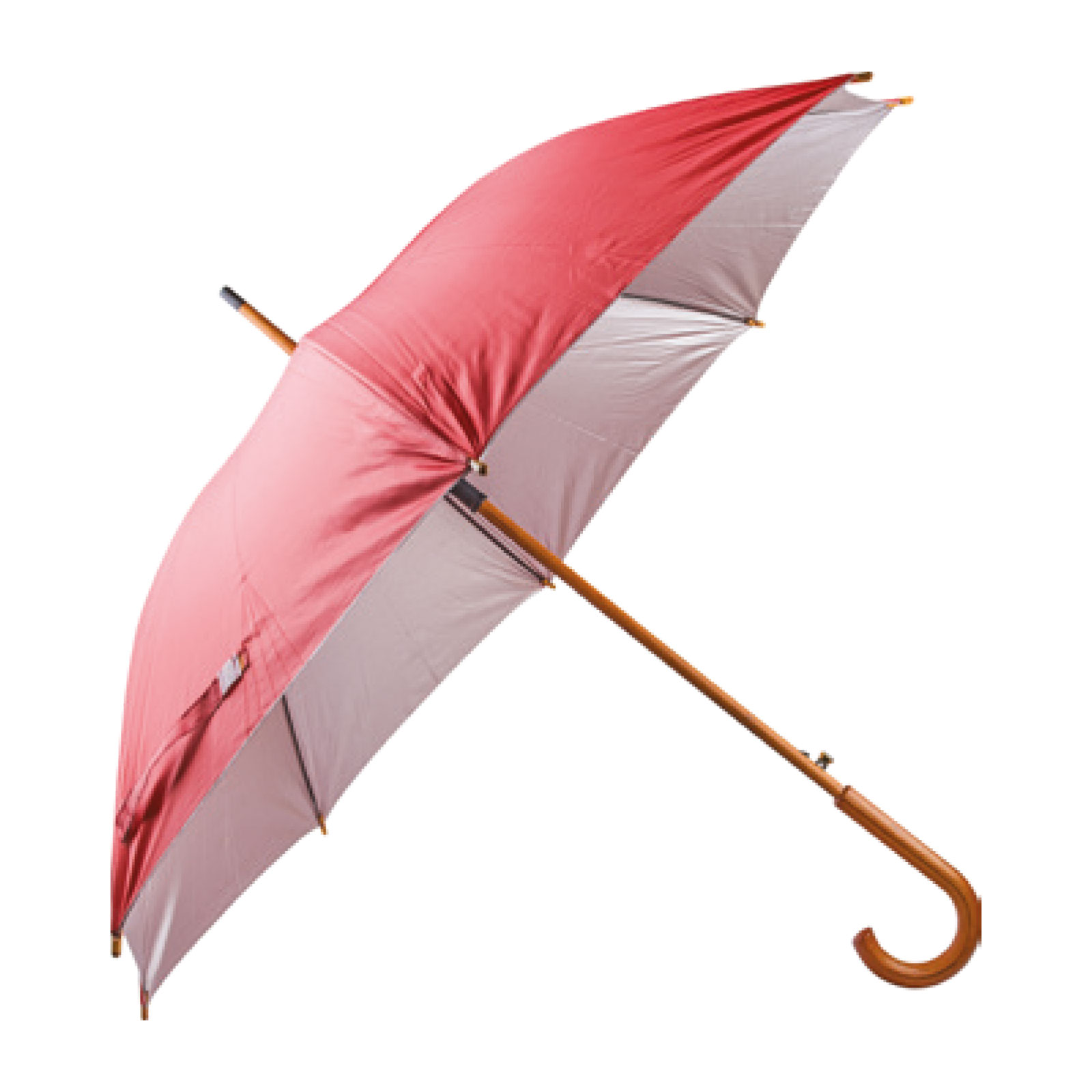 MANGOSTAN KIRMIZI AHŞAP SAPLI ŞEMSİYE